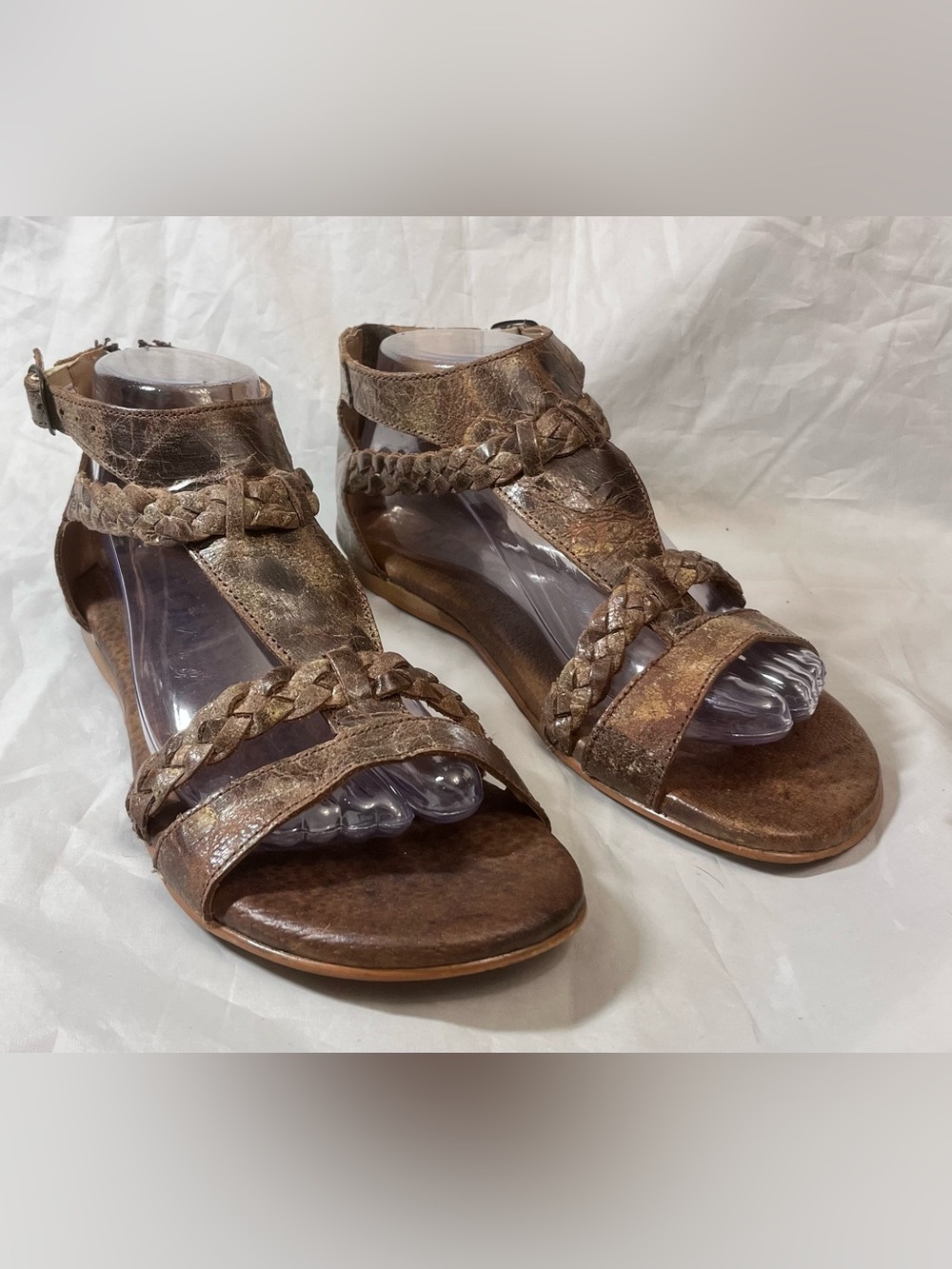 Roan by Bed Stu Women's Posey Braided Brown Leather Sandals